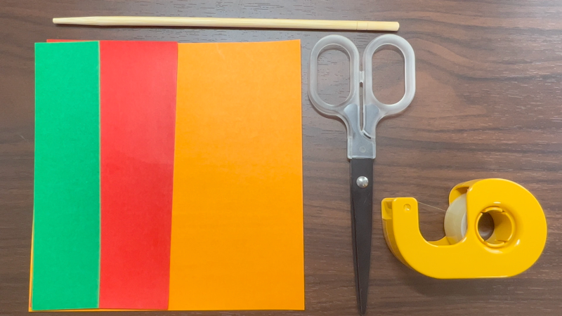 カーネーションの折り紙（立体）の道具