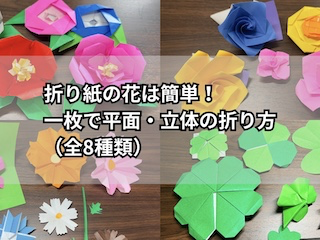 折り紙の花（簡単な一枚）