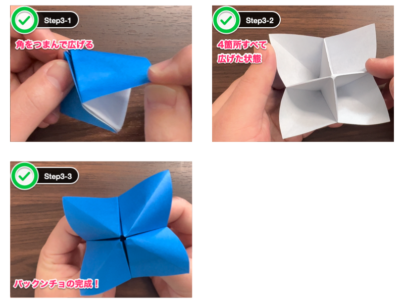 折り紙のパックンチョ（ステップ3）